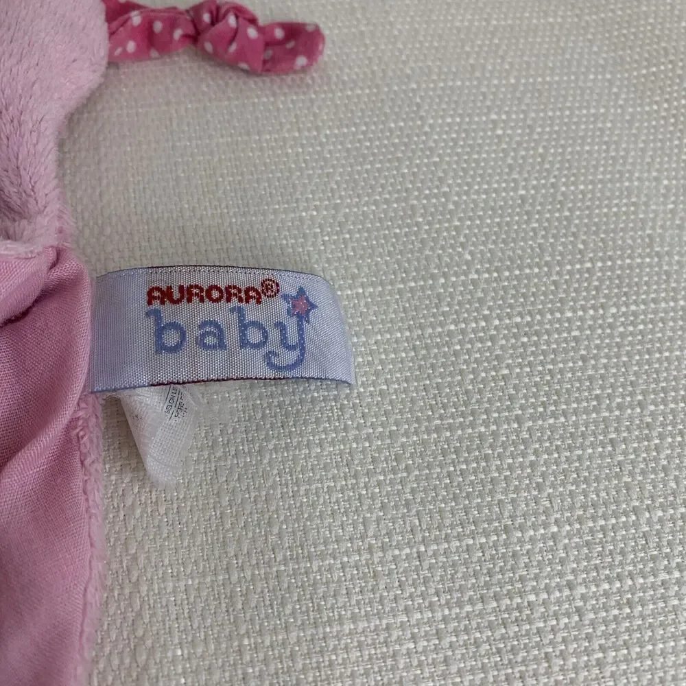 AURORA Baby Girl Pink Bear Star Lovey Security‎ Blanket Soother Puppet Knot Tie